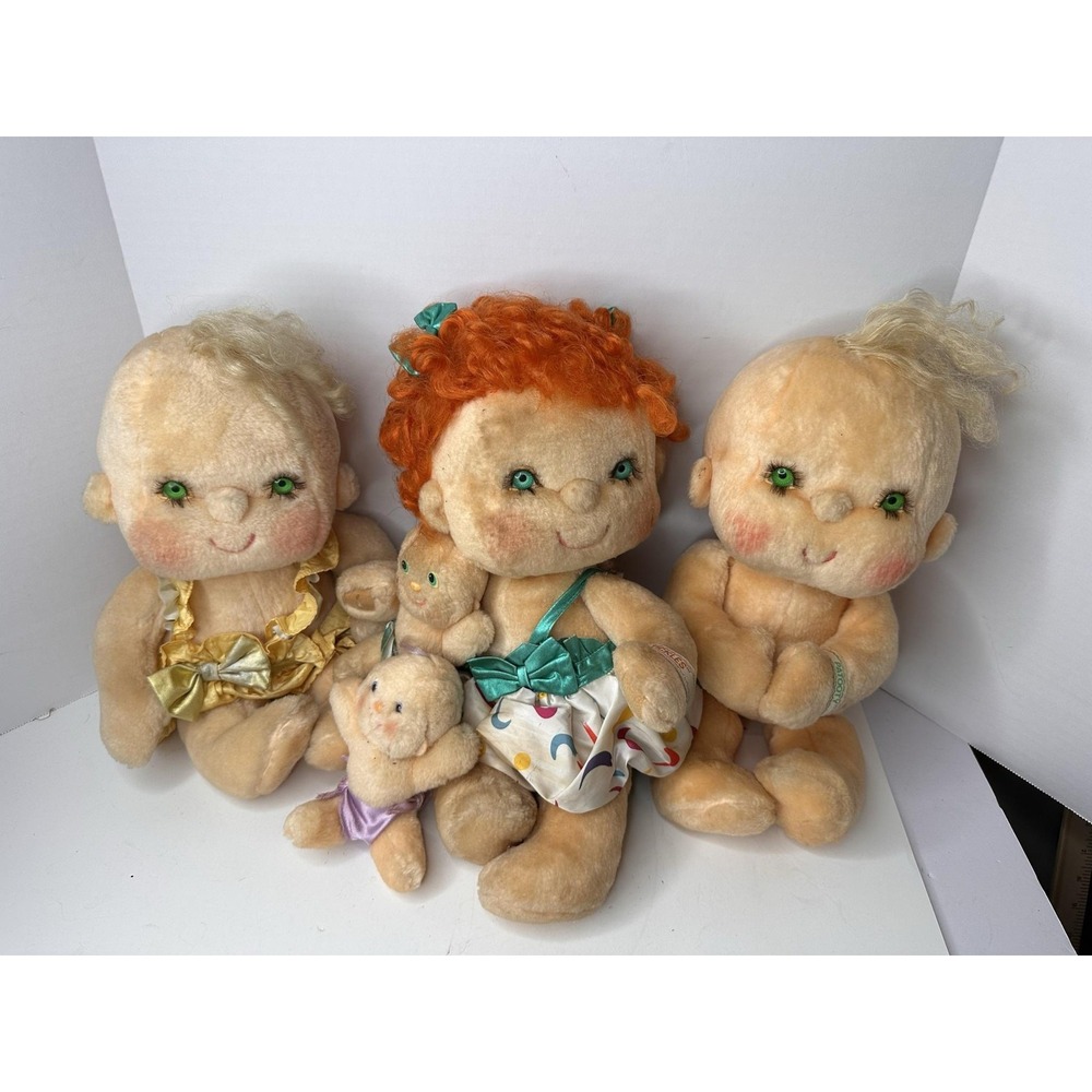 Vintage 1985 Kenner Hugga Bunch PATooty Tickles Doll Lot Plush Babies 5 Pc